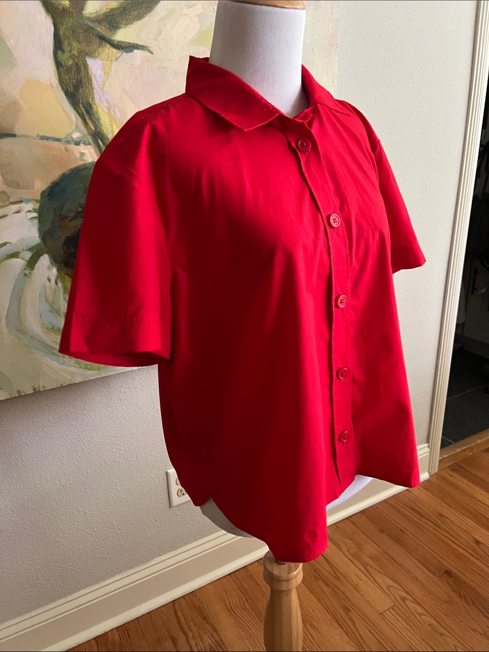 J. Crew Gamine shirt in cotton poplin Size 14 Red - Picture 3 of 16